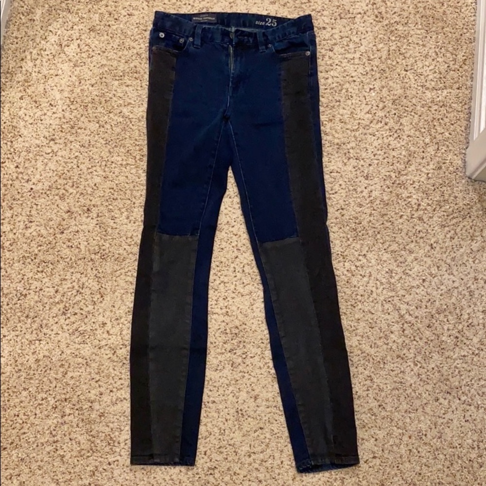 Jcrew mid rise toothpick patch skinny jeans